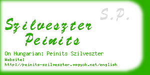 szilveszter peinits business card